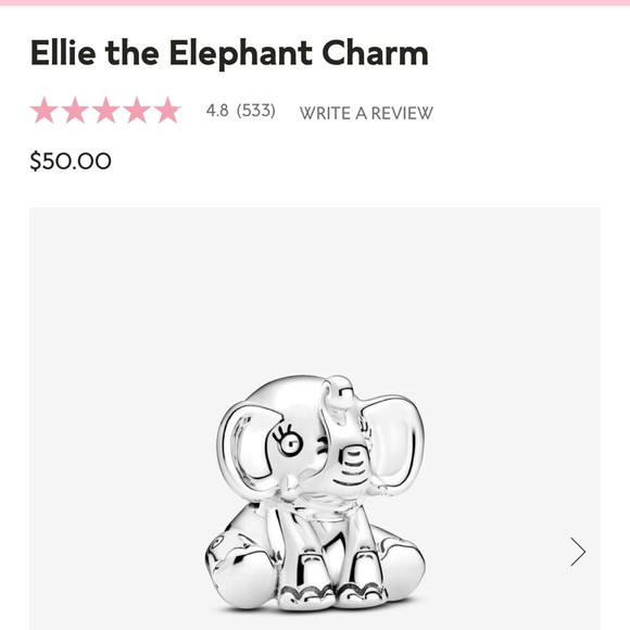 Ellie the Elephant Pandora Charm - Picture 2 of 7